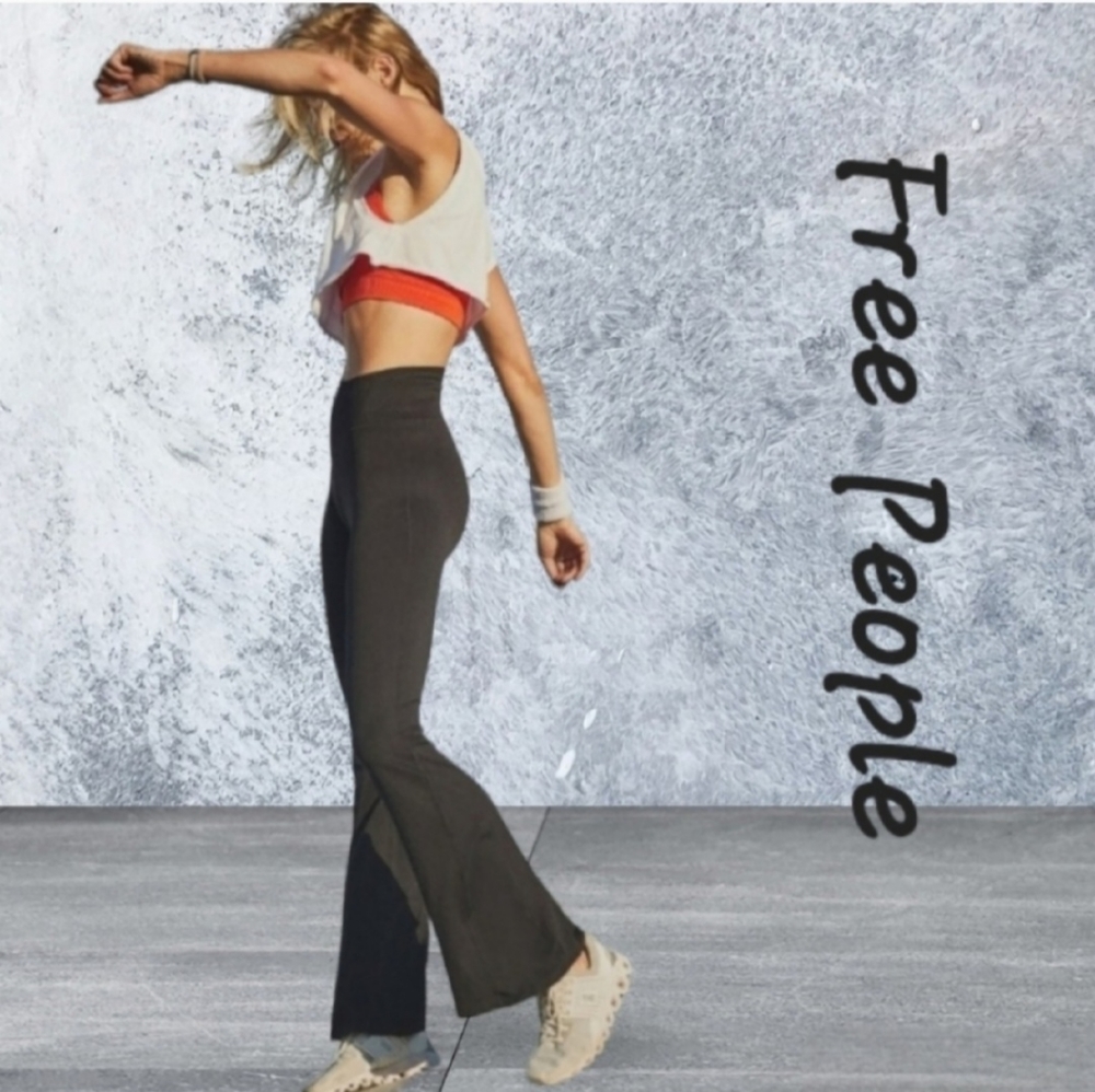 FREE PEOPLE Good Karma Flare Leggings S/XS Black